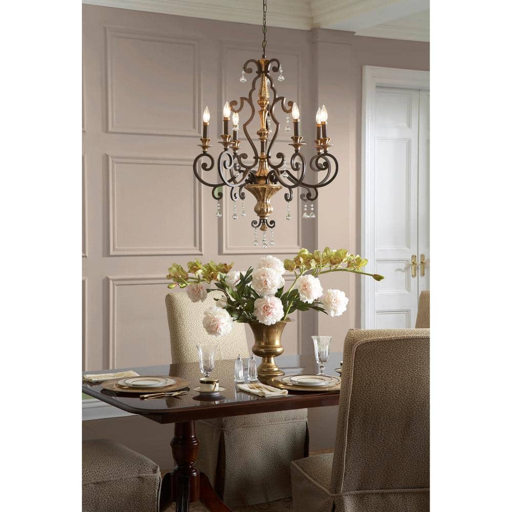 Bronze Crystal 6-Light Mini Candle Chandelier
