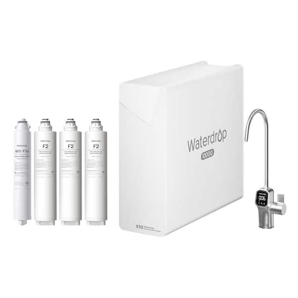 X10 Tankless Undersink RO System, NSF/ANSI 58 and 372-Certified, 1000 GPD, 9-Stage, Extra 3 F2, 1 F1G Replacement Filter