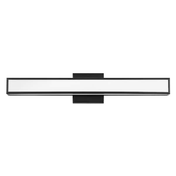 Hinkley Alto 24 in. 4-Light in Black Integrated LED Vanity Light with Invisimount 29-Watt Bath