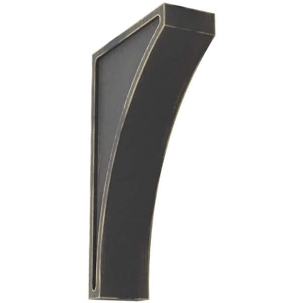 Ekena Millwork 3 in. x 14 in. x 8-1/2 in. Black Jumbo Lawson Wood Vintage Decor Corbel