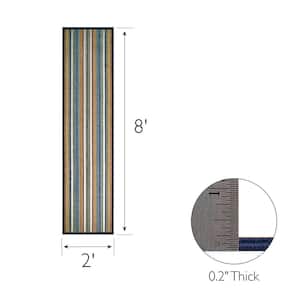 Blithe Colorful Multi-Colored 2 ft. x 8 ft. Striped Polypropylene Indoor/Outdoor Area Rug Runner Rug