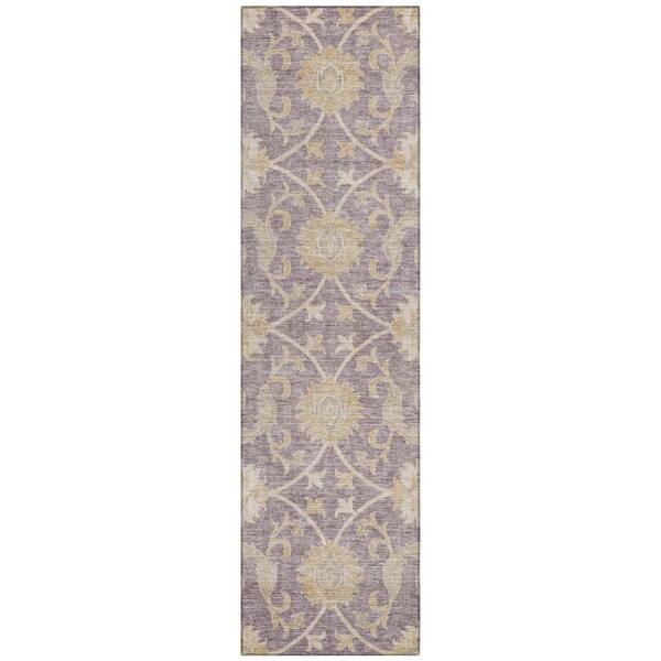 Chantille Machine Washable Indoor/Outdoor Abstract ACN3130 Purple 2 ft. x 7 ft. Runner Rug