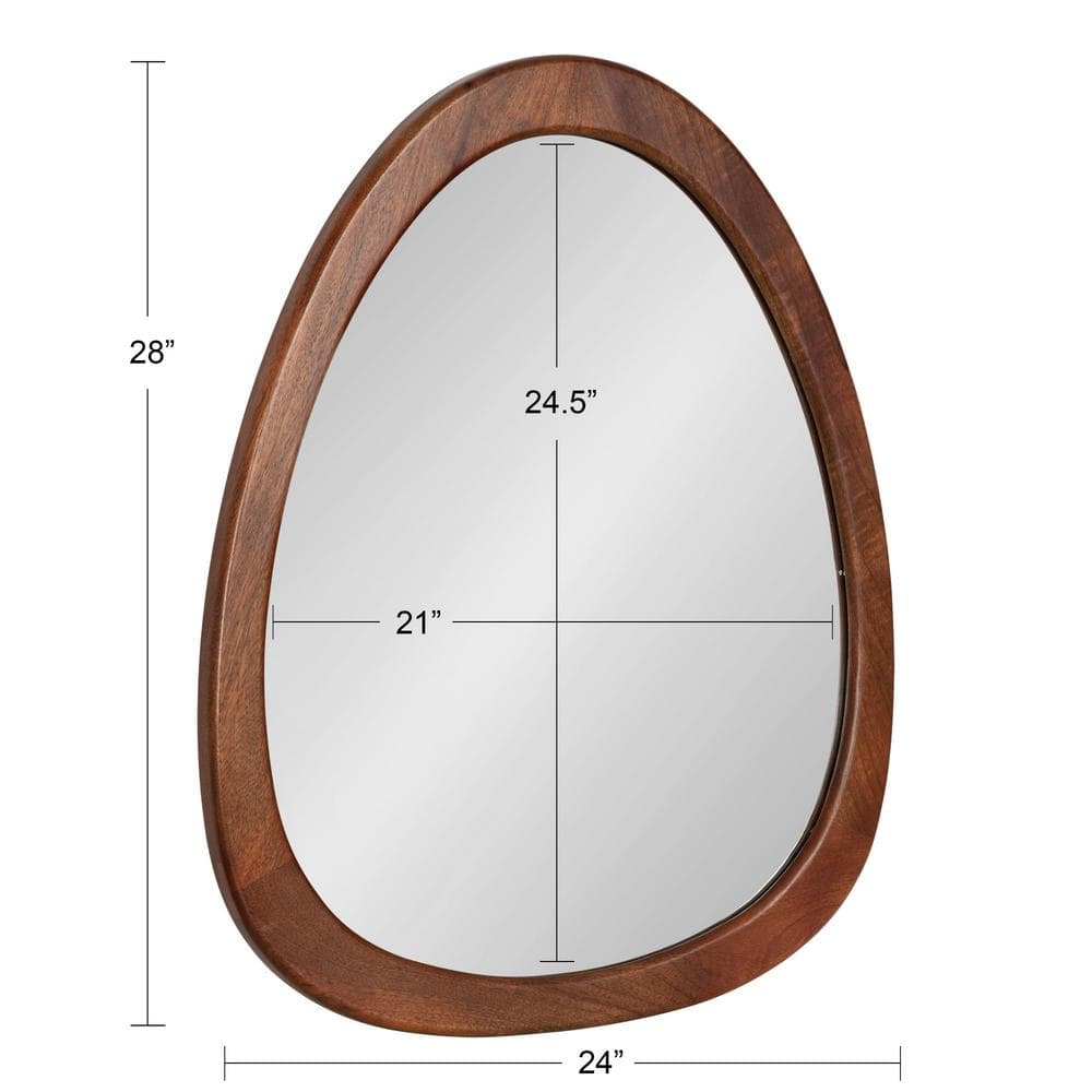 McKinder Asymmetrical Walnut Brown Mango Wood Wall Mirror