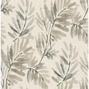 Serenade Grey Ferns Wallpaper Sample