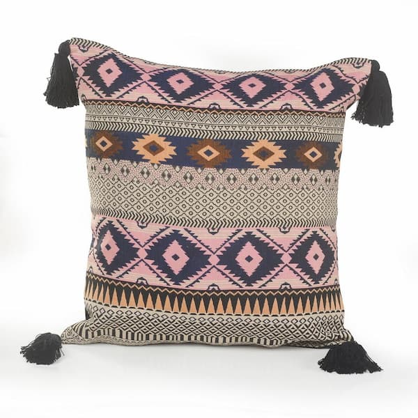 Unbranded Sunrise Black and Yellow Southwest Geometric Cozy Poly-fill 20 in. x 20 in. Indoor Throw Pillow