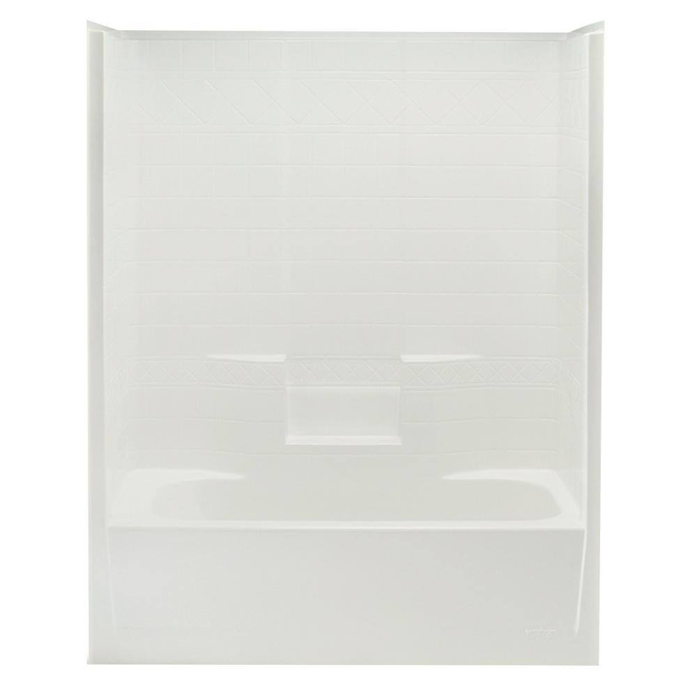 Everyday 60 in. x 32 in. x 76 in. 1-Piece Bath and Shower Kit with Right Dr