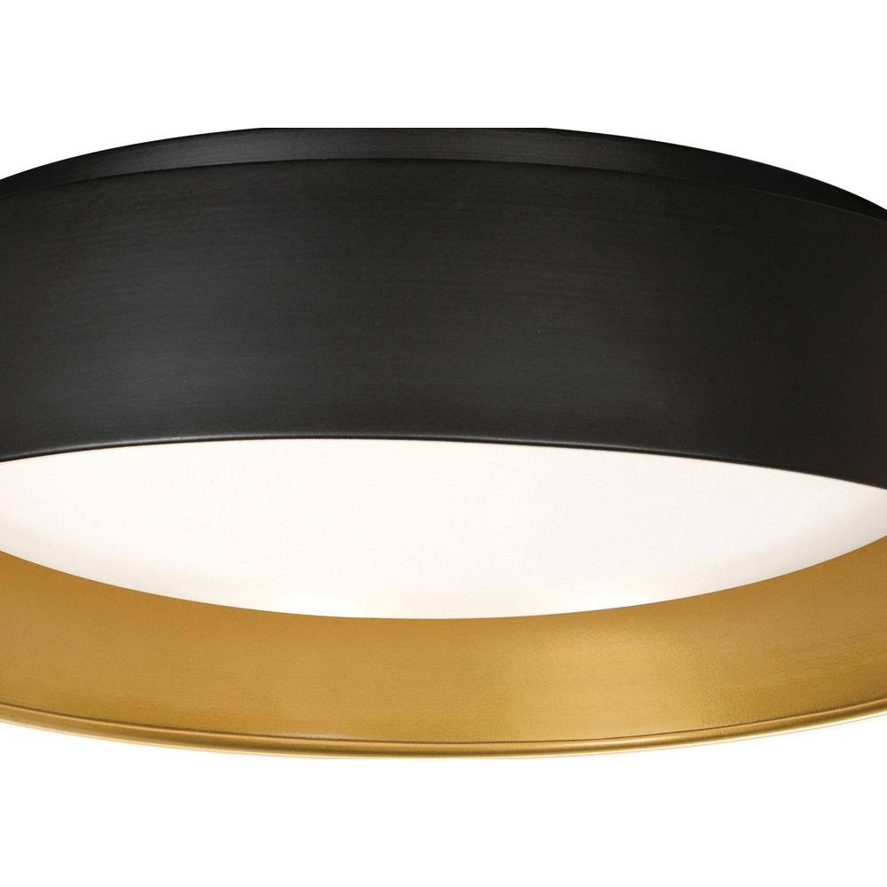 Duncan 20" LED Flush Mount Ceiling Bowl in Black and Gold