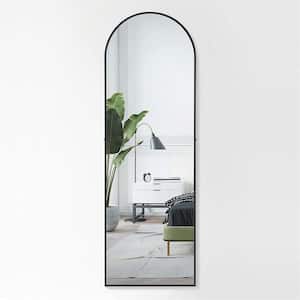 22 in. W x 65 in. H Full Length Arched Aluminum Alloy Framed Wall Bathroom Vanity Mirror with Stand
