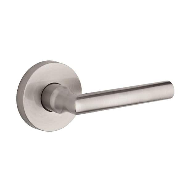 Baldwin Reserve Tube Satin Nickel Right-Handed Half-Dummy Door Lever with Contemporary Round Rose