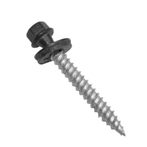 1-1/2 in. Wood Screw #10 Galvanized Hex-Head Roof Accessory in Black (250-Piece/Bag)