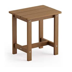 Brown Rectangle Plastic 16.9 Outdoor Side Table with Extension