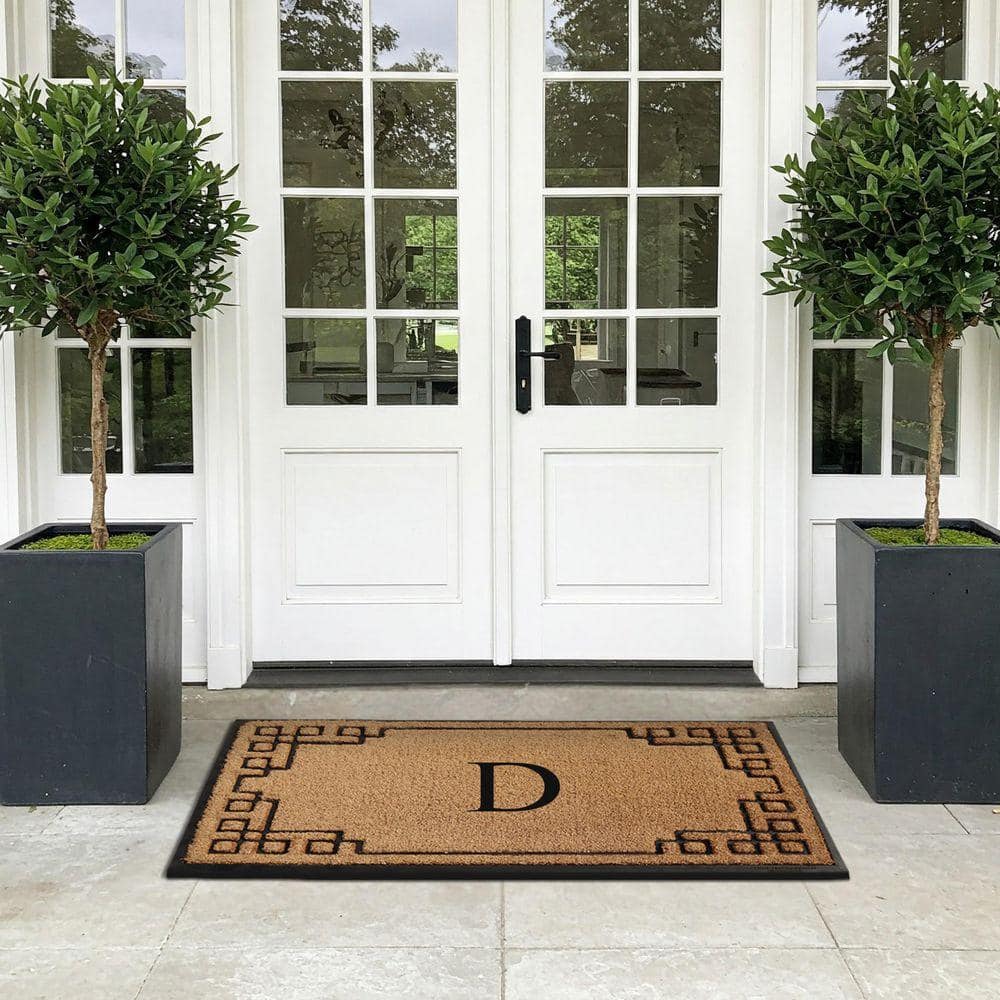 A1HC Natural Coir & Rubber Doormat, Black/Beige, 36 in. x 72 in., Thick ...
