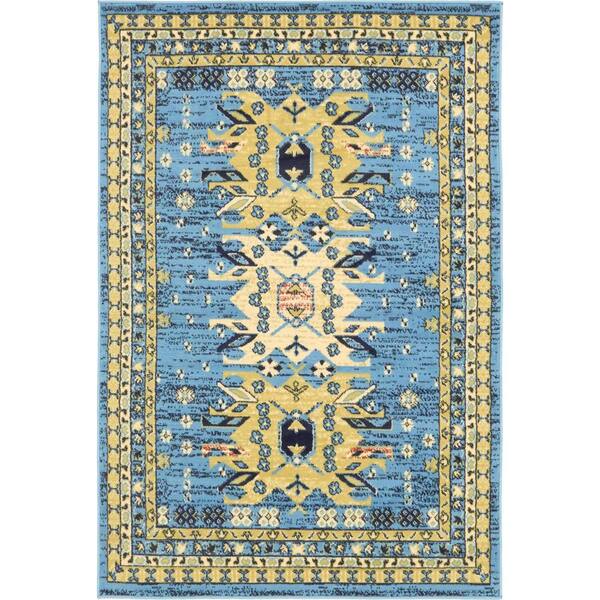 Non Slip, Waterproof Rug - Blue Oasis - Entryway, Kitchen