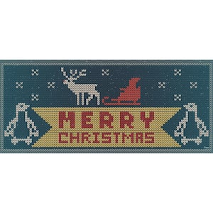 7 ft. x 16 ft. Christmas Sweater Christmas Garage Door Decor Mural for Double Car Garage