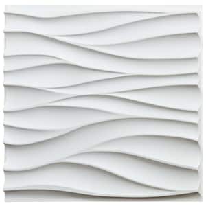 Art3dwallpanels 19.7 in. x 19.7 in. White PVC 3D Wall Panels Wave Wall ...