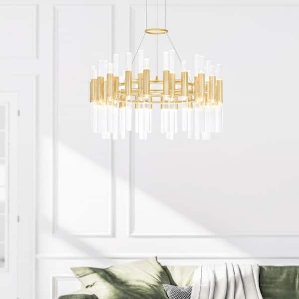 Orgue 42 Light Chandelier With Satin Gold Finish