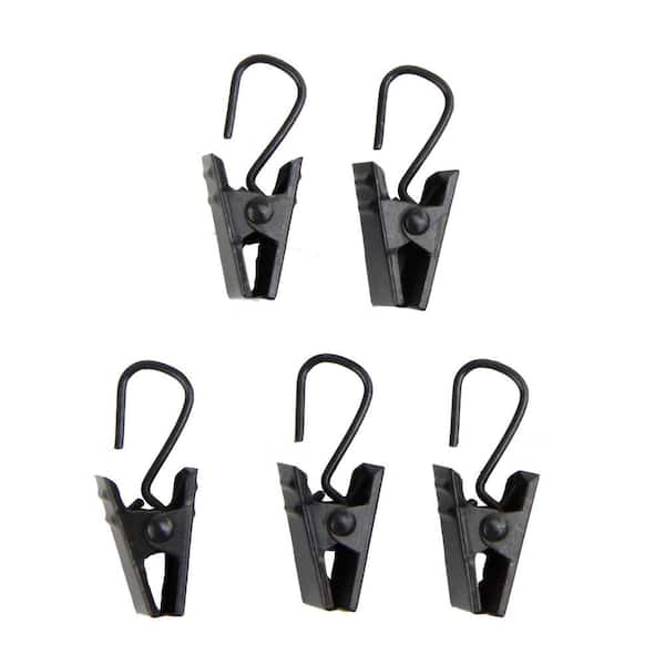 Rod Desyne Black Metal Curtain Clips (Set of 24) 15-12 - The Home Depot
