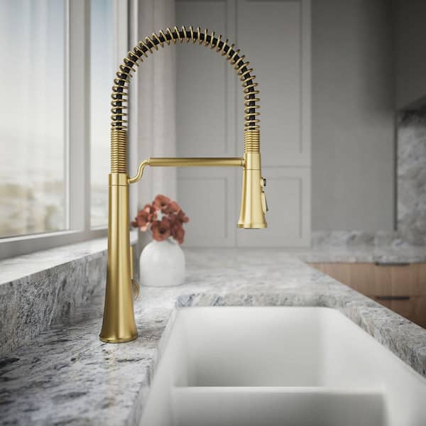 KOHLER Tone Single Handle Pull Down Sprayer Kitchen Faucet in