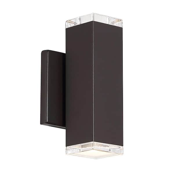 WAC Lighting Block 8 in. Bronze Integrated LED Outdoor Wall Sconce, 3000K