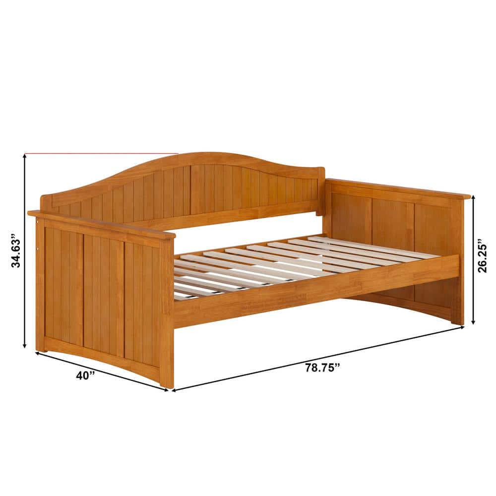 Nantucket Light Toffee Twin Wood Daybed Frame with Drawer