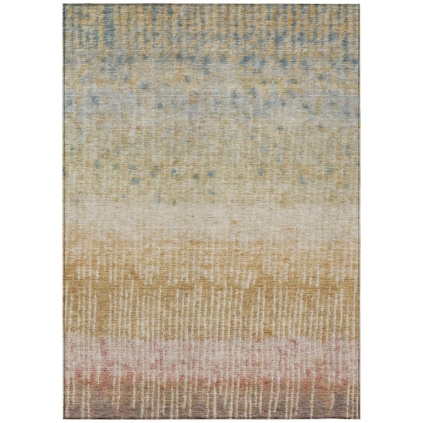 Chantille Machine Washable Indoor/Outdoor Abstract ACN2811 Wheat 10 ft. x 14 ft. Area Rug