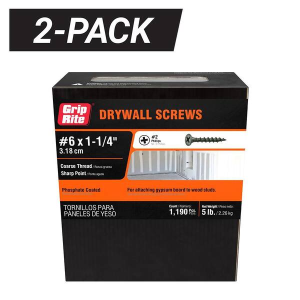 Strong-Point Black Drywall Screws – 10 X 6” Coarse Thread, Phillips Bugle Head, 500-Pack
