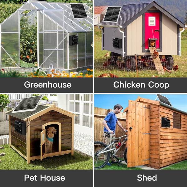 20W Solar Fan Kit With Dual Exhaust Fans | Solar Panel Ventilation For Greenhouse, Shed, Chicken Coop, Dog House