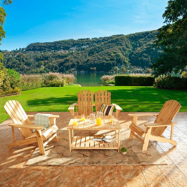 Patio Festival Classic 4-Piece Wood Patio Conversation Set