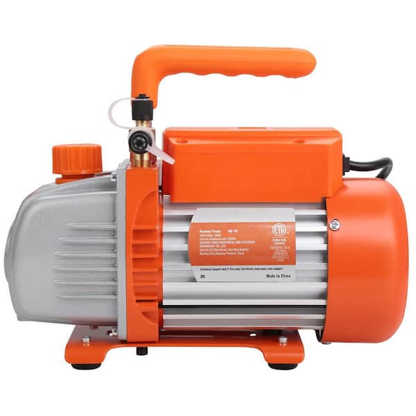 SKYSHALO 1/5 HP Single Stage Vacuum Pump, 120V AC Vacuum Pump, 1/4 in. SAE Male 1/2 in. ACME Male Inlet, 3.5 CFM, for HVAC Repair