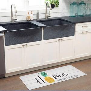Cozy Living Home Sweet Home Pineapple Grey 17.5" x 55" Kitchen Mat
