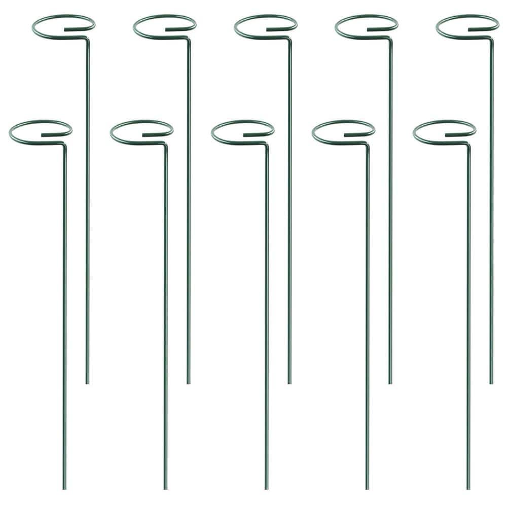 Afoxsos 10 in. Iron Plant Support Stakes Garden Flower Single Stem ...