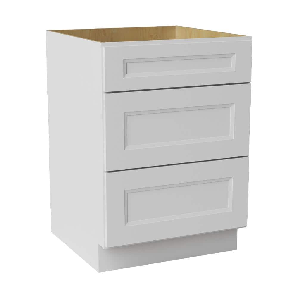 24 in. W x 24 in. D x 34.5 in. H Ready to Assemble Double Shaker Drawer Base Kitchen Cabinet in Newport White price history on PriceWatchPro