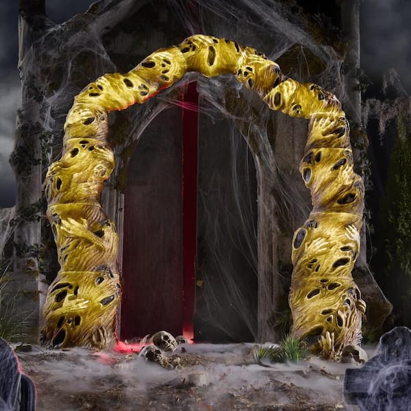 Home Accents Holiday 7 FT H 6.6 FT W Grave & Bones LED Twisted Souls Archway