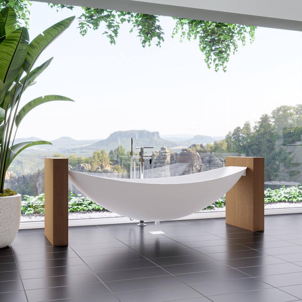 79'' White Matte Acrylic Suspended Hammock Bathtub