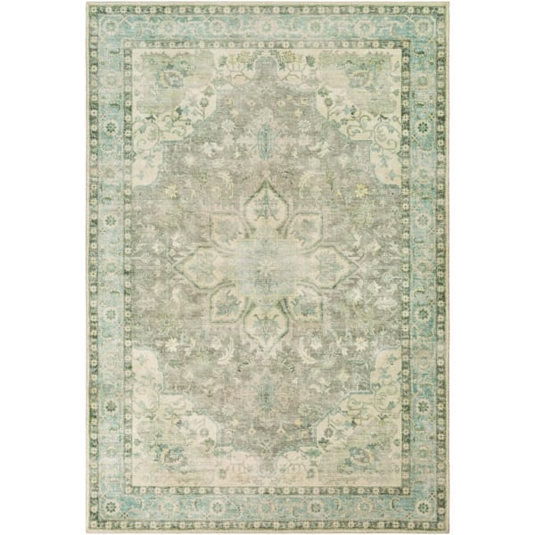 Livabliss Ottawa Sage/Aqua 5 ft. x 8 ft. Indoor Area Rug