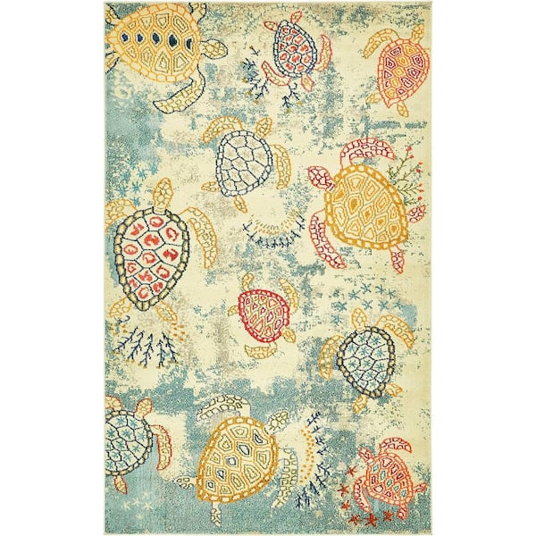 Unique Loom Positano Treasure Beige 5' 0 x 8' 0 Area Rug 3139802