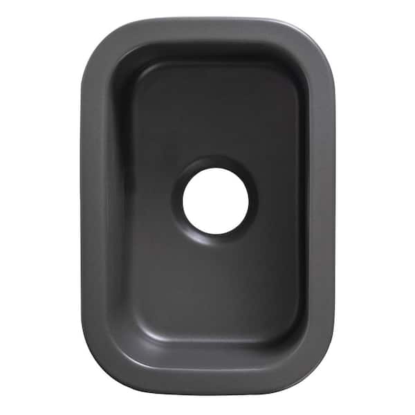 Undermount Fireclay 13 in. Single Bowl Kitchen Sink in Grey Matte