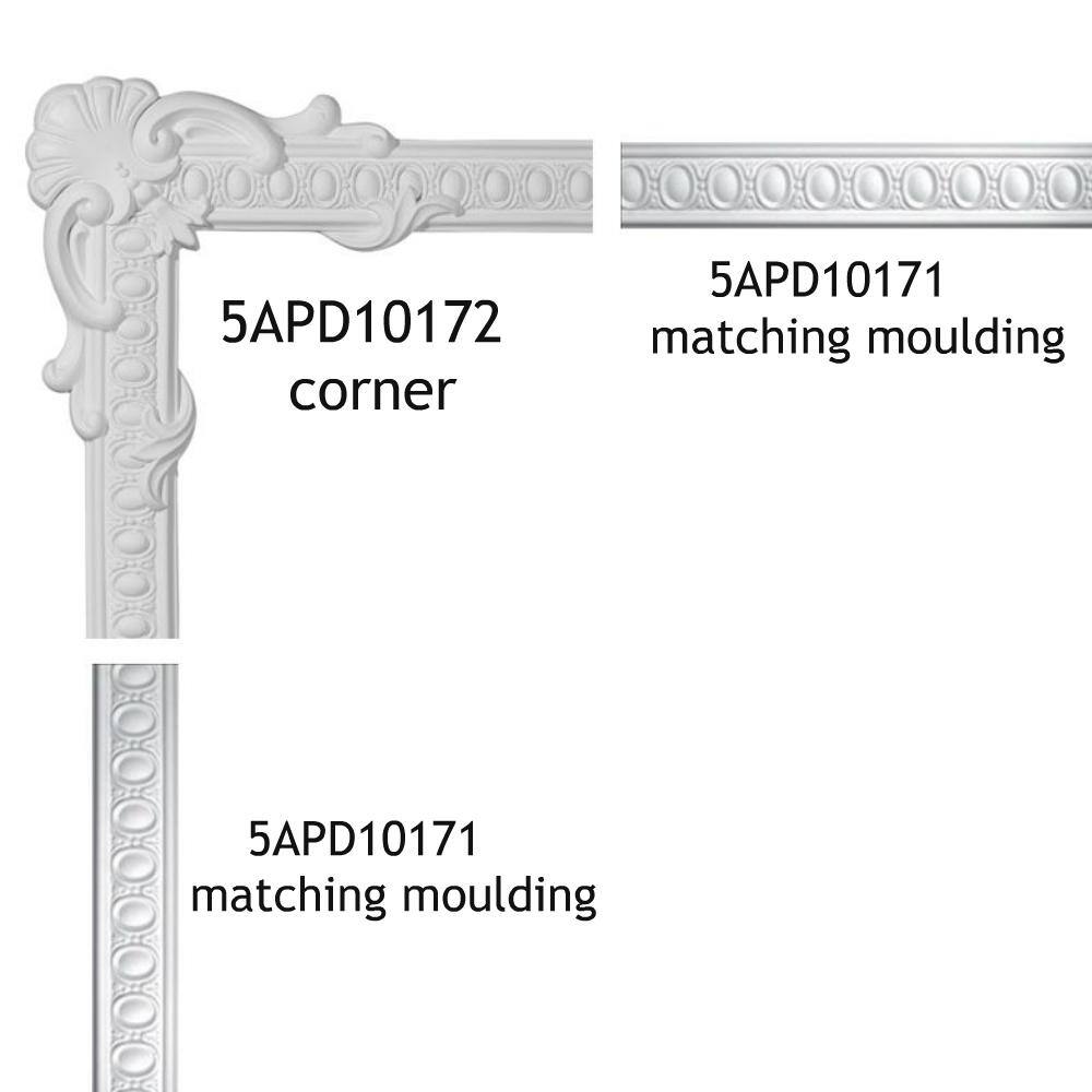 White Primed Egg and Dart Polyurethane Panel Moulding Sample