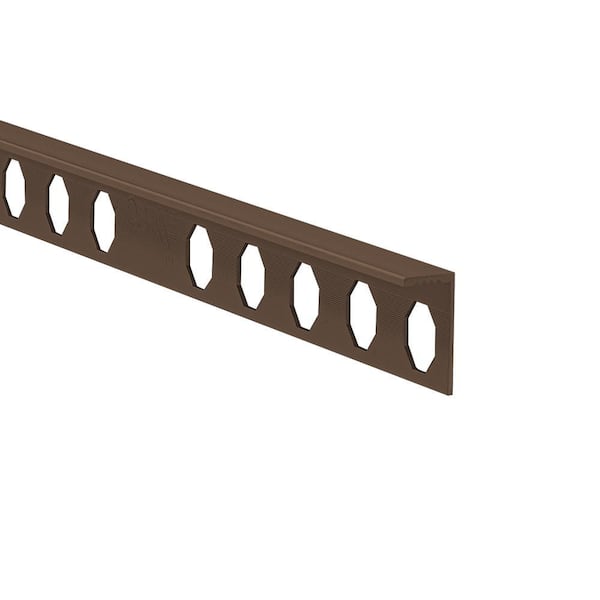 EMAC Novosuelo Matt Bronze 3/8 in. x 98-1/2 in. Aluminum Tile Edging ...