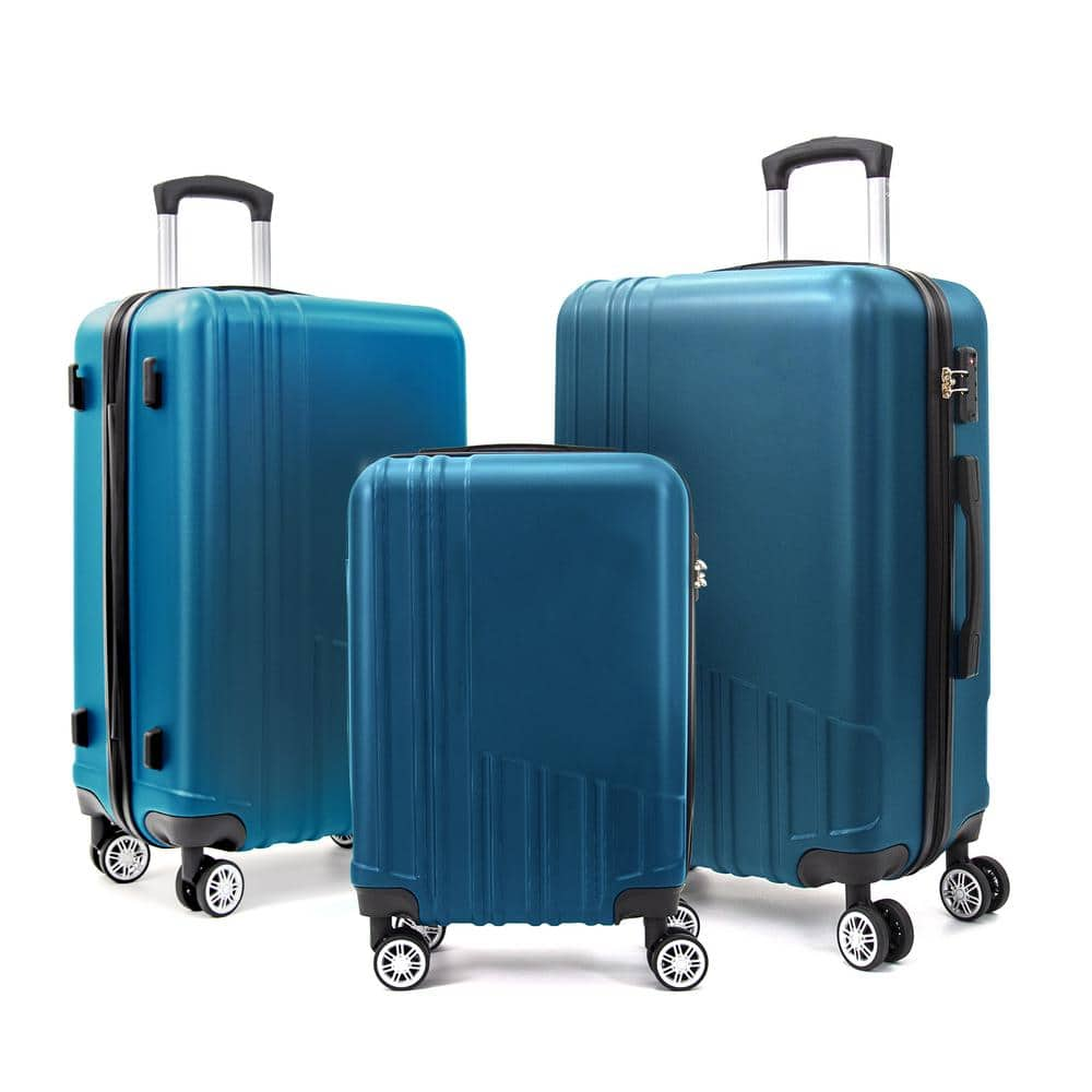 Luggage Expandable Suitcase ABS 3 Piece Set with TSA Lock Spinner Carry on 20 in. 24 in. 28 in. GR 145 DB The Home Depot