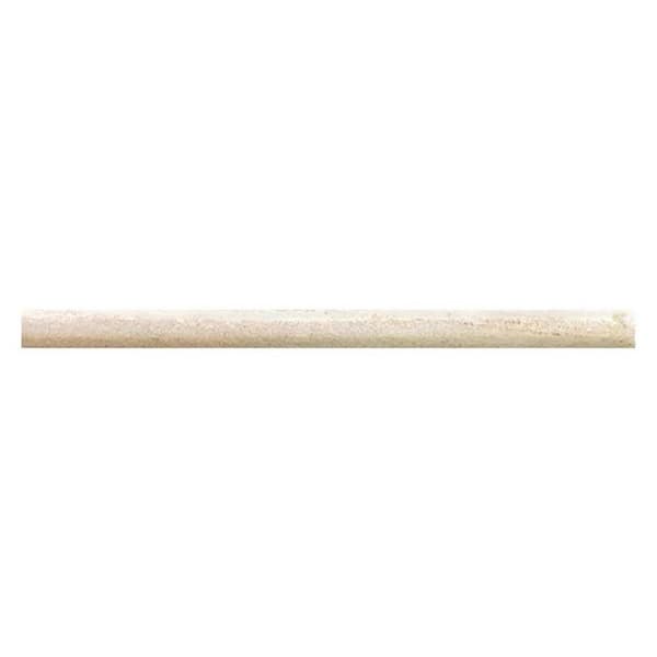 Apollo Tile Grandis 0.6 in. x 12 in. Light Beige Marble Polished Pencil Liner Tile Trim (0.5 sq. ft./case) (10-pack)