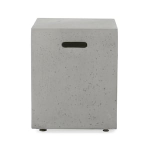 Aidan 56 in. x 15.00 in Rectangular MGO Gas Outdoor Patio Fire Pit Table in Light Grey - 50,000 BTU with Tank Holder