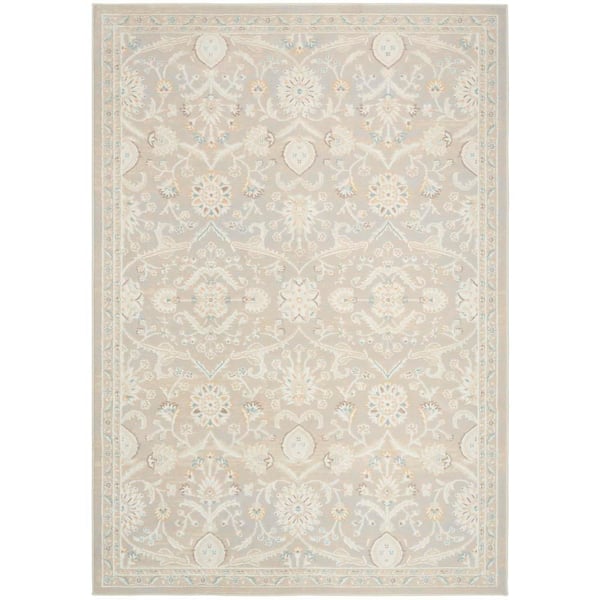 Isla Light Grey 4 ft. x 6 ft. Medallion Traditional Area Rug
