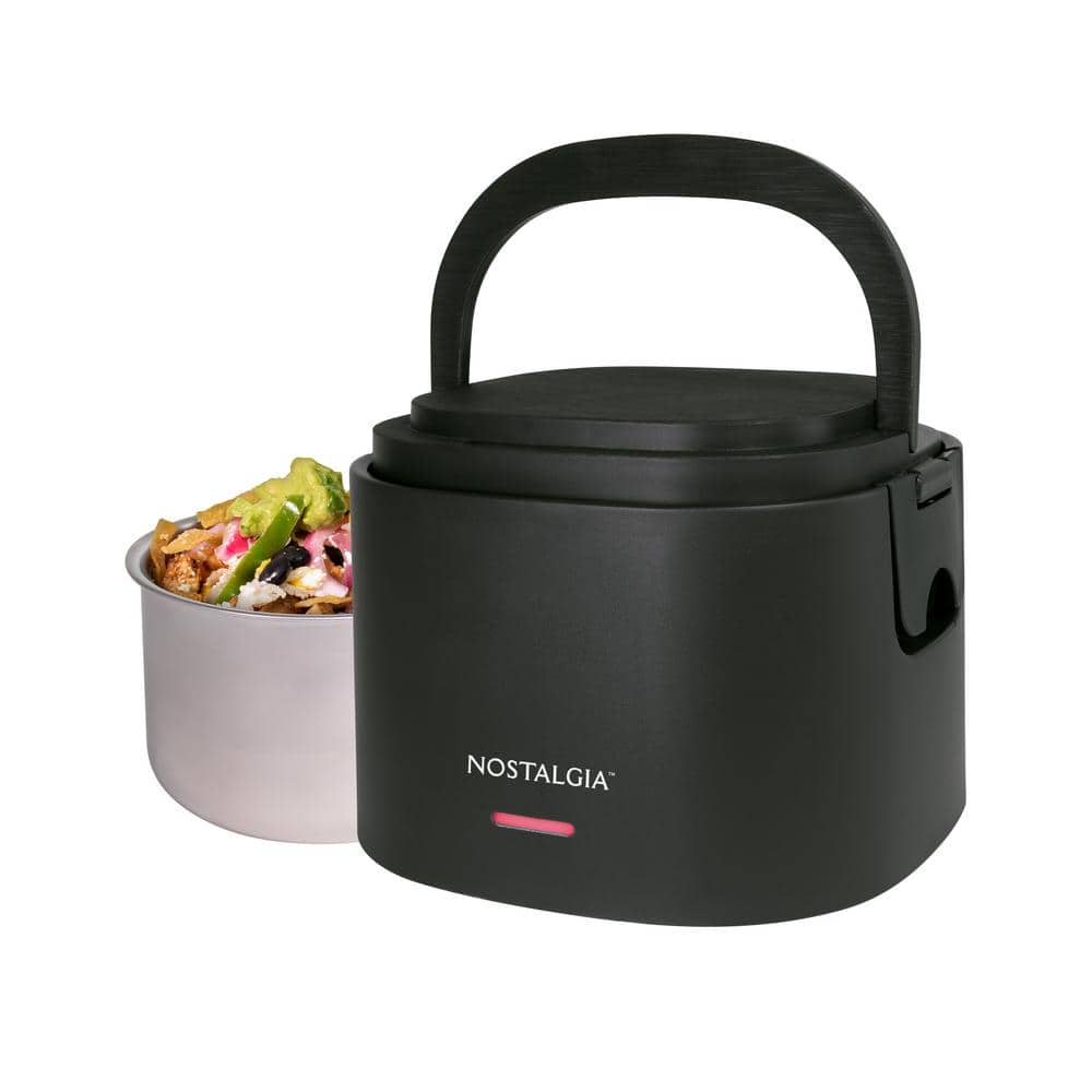 Nostalgia Black 20 oz Portable Heated Lunch Box