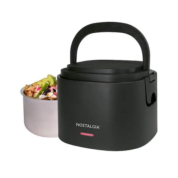 Black 20 oz Portable Heated Lunch Box