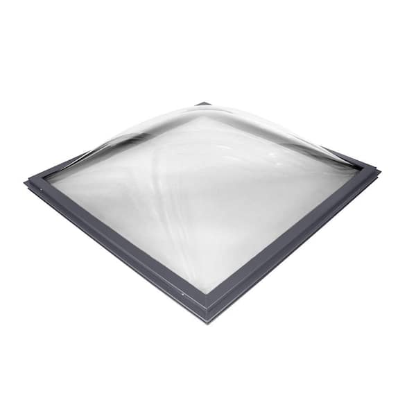 46-1/2 in. x 46-1/2 in. Fixed Curb Mount Acrylic Double Dome Skylight with Clear Over Clear Dome