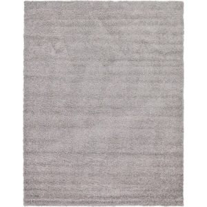 Solid Shag Cloud Gray 10 ft. x 13 ft. Area Rug