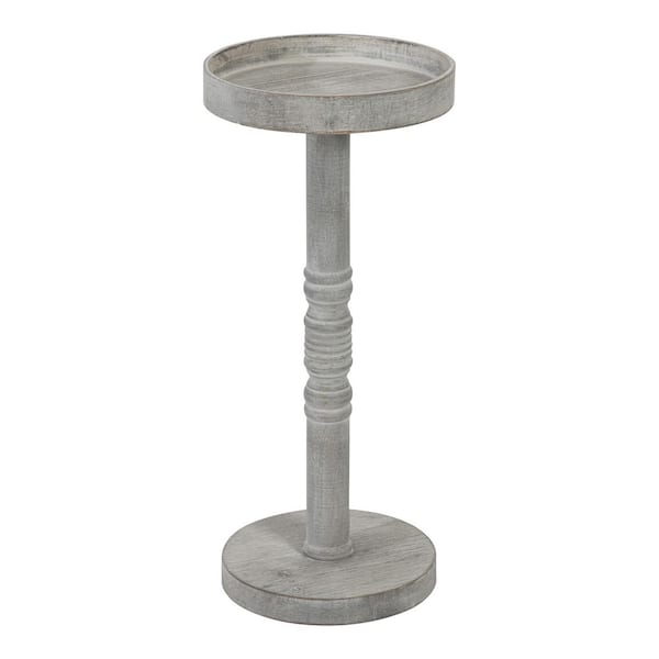 Kate and Laurel Bellport 9.75 in. Gray Wood End Table