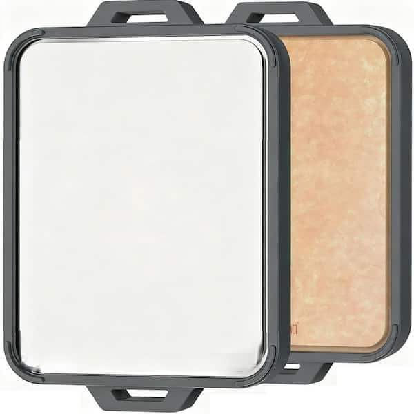 16 in. x 11 in. Rectangular Titanium and Wood Fiber Cutting Board with Juice Groove, Dishwasher Safe, Non Slip Feet