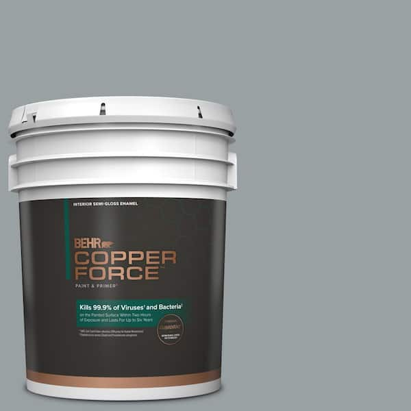 COPPER FORCE 5 gal. #HDC-SM16-02 Grey River Rock Semi-Gloss Enamel Virucidal and Antibacterial Interior Paint & Primer